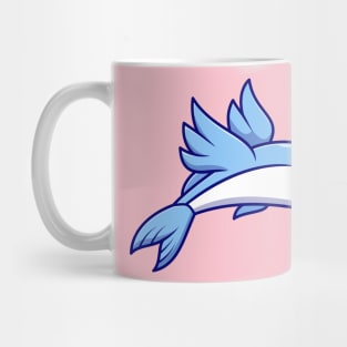 Cute Flying Fish Swimming Cartoon Mug